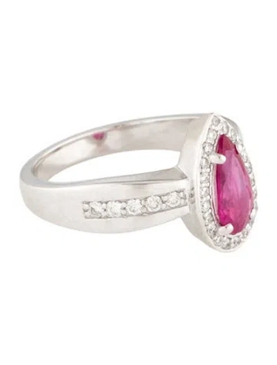 Pre-owned Ring 14k 1.27ct Ruby & Diamond Cocktail  In Multi