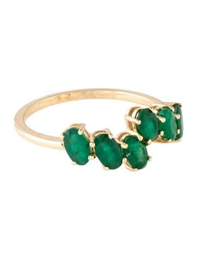 Pre-owned Ring 14k 1.30ct Emerald  In Multicolor