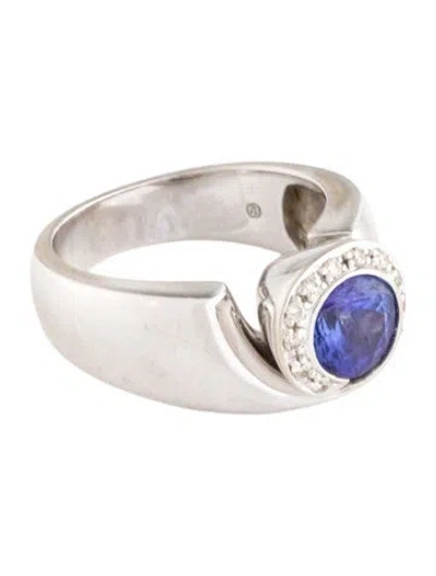 Pre-owned Ring 14k 1.30ct Tanzanite & Diamond Cocktail  In Multi