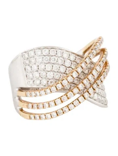 Pre-owned Ring 14k 1.30ctw Diamond Overlapping Band  In Multi