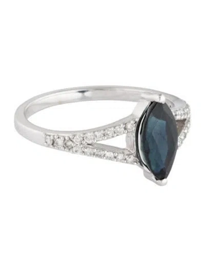 Pre-owned Ring 14k 1.30ctw Sapphire & Diamond Cocktail  In Multicolor