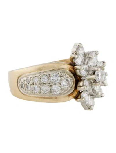 Pre-owned Ring 14k 1.31ctw Diamond Cocktail  In Multi