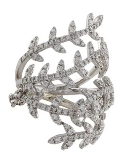 Pre-owned Ring 14k 1.32ctw Diamond Two-piece Leaf  In Multi