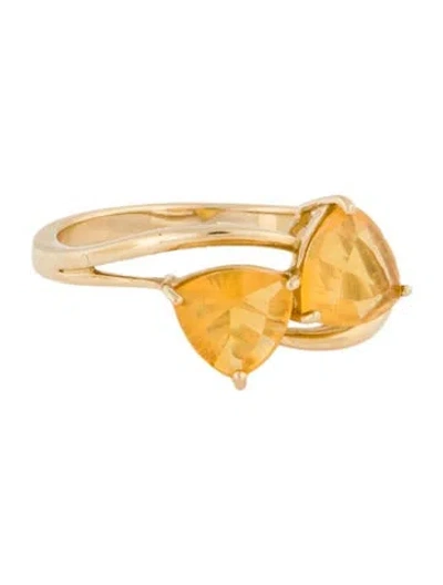 Pre-owned Ring 14k 1.32ctw Fire Opal Cocktail  In Multi