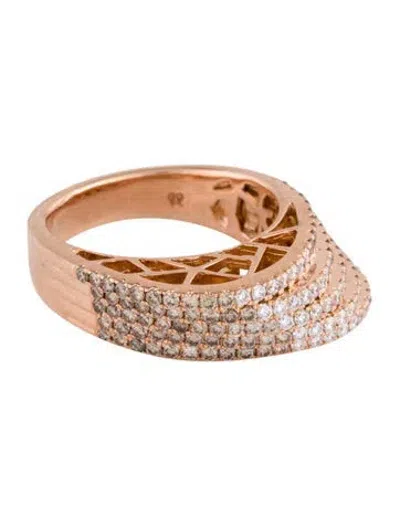 Pre-owned Ring 14k 1.33ctw Diamond Five-row Band  In Multi