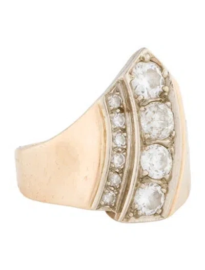 Pre-owned Ring 14k 1.34ctw Diamond Cocktail  In Multi