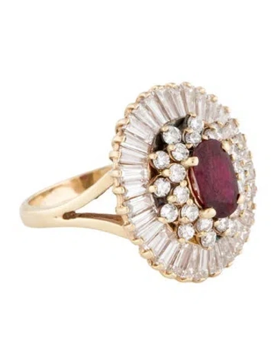 Pre-owned Ring 14k 1.36ct Ruby & 2.22ctw Diamond Cocktail  In Multi