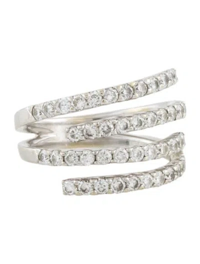 Pre-owned Ring 14k 1.36ctw Diamond Multi Row Cocktail