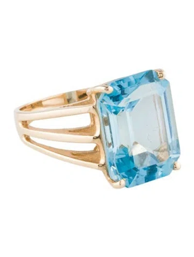 Pre-owned Ring 14k 13.84ct Topaz Cocktail  In Multi