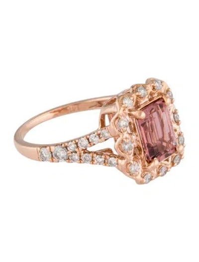 Pre-owned Ring 14k 1.38ct Tourmaline & Diamond Cocktail  In Multi