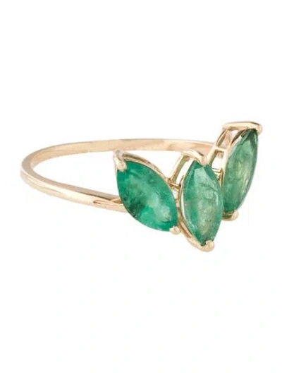 Pre-owned Ring 14k 1.38ctw Emerald Cocktail  In Multicolor
