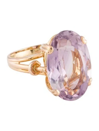 Pre-owned Ring 14k 13.90ctw Amethyst Cocktail  In Multi