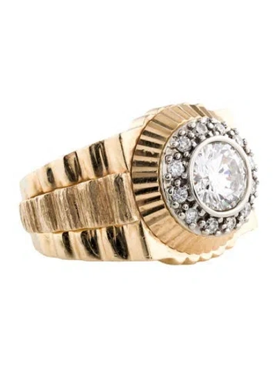 Pre-owned Ring 14k 1.39ctw Diamond Cocktail  In Multi