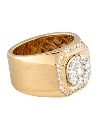 Pre-owned Ring 14k 1.39ctw Diamond Signet  In Multicolor