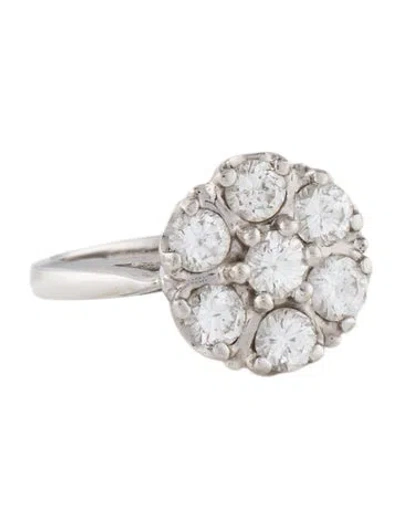 Pre-owned Ring 14k 1.40ctw Diamond Cluster Cocktail  In Multi