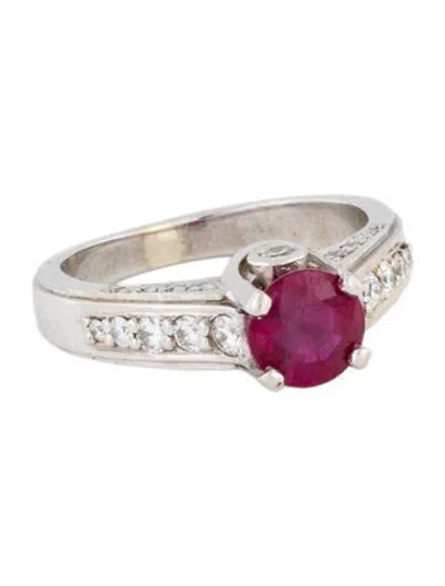 Pre-owned Ring 14k 1.41ct Ruby & Diamond Cocktail  In Multi