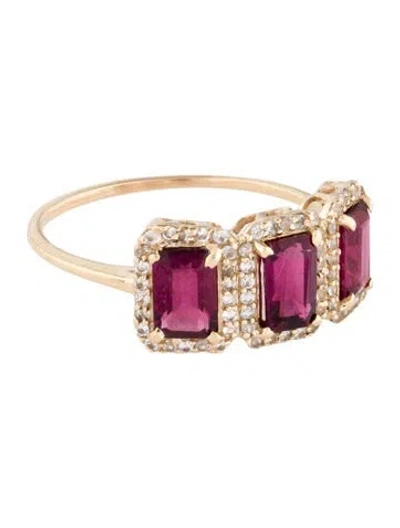 Pre-owned Ring 14k 1.41ct Tourmaline & Sapphire  In Multi