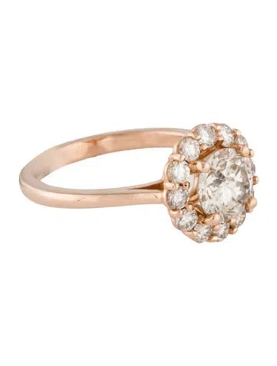 Pre-owned Ring 14k 1.42ct Diamond Halo Cocktail  In Multi