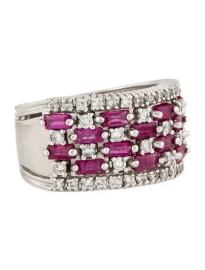 Pre-owned Ring 14k 1.42ct Ruby & Diamond Mosaic  In Multicolor