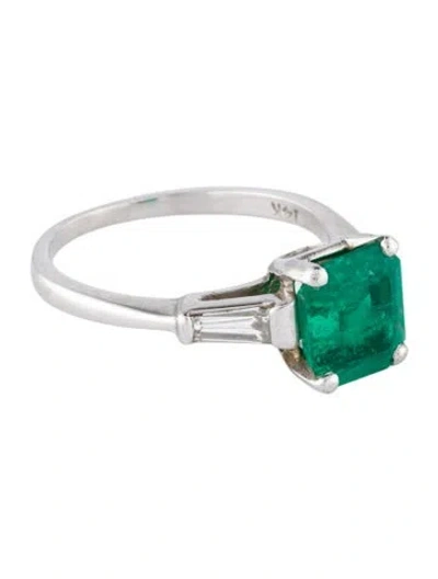 Pre-owned Ring 14k 1.42ctw Emerald & Diamond Cocktail  In Multi