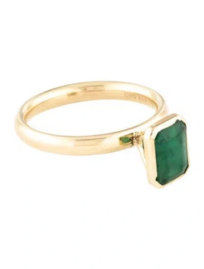 Pre-owned Ring 14k 1.43ct Emerald Cocktail  In Multicolor