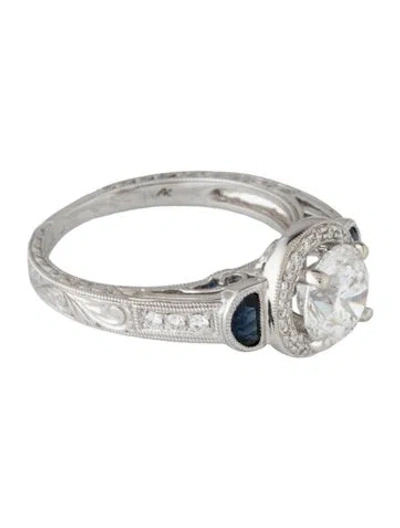 Pre-owned Ring 14k 1.43ct Lab-grown Diamond & Sapphire  In Multicolor