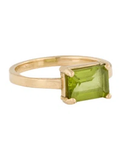 Pre-owned Ring 14k 1.44ct Peridot Cocktail  In Multi