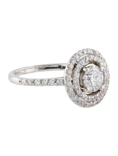 Pre-owned Ring 14k 1.44ctw Diamond Halo Cocktail  In Multi