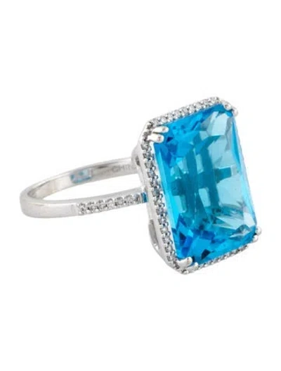 Pre-owned Ring 14k 14.56ctw Topaz & Diamond Cocktail  In Multicolor