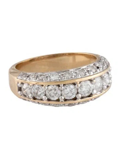 Pre-owned Ring 14k 1.45ctw Diamond Three Row Band In Multicolor