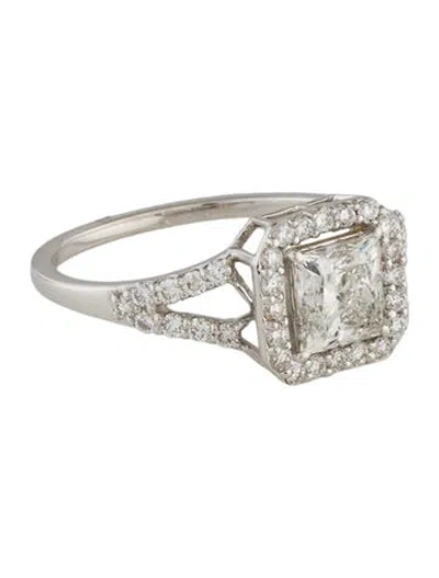 Pre-owned Ring 14k 1.45ctw Lab-grown Diamond Halo Cocktail  In Multi
