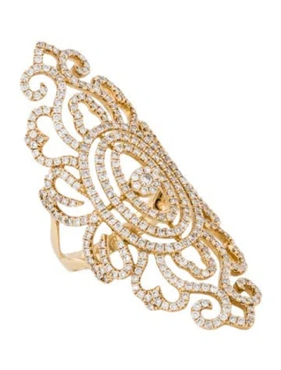 Pre-owned Ring 14k 1.46ctw Diamond Ornate Cocktail  In Multi