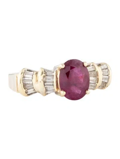 Pre-owned Ring 14k 1.46ctw Ruby & Diamond Cocktail  In Multi