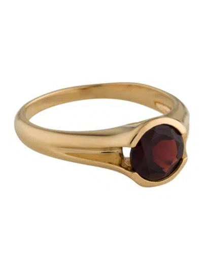 Pre-owned Ring 14k 1.47ct Garnet Solitaire Cocktail  In Multi