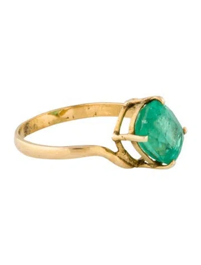 Pre-owned Ring 14k 1.48ct Emerald Cocktail  In Multi