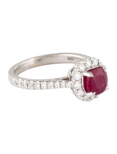 Pre-owned Ring 14k 1.48ct Ruby & Diamond Cocktail  In Multi