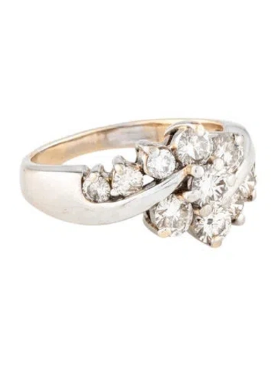 Pre-owned Ring 14k 1.48ctw Diamond Bypass  In Multi