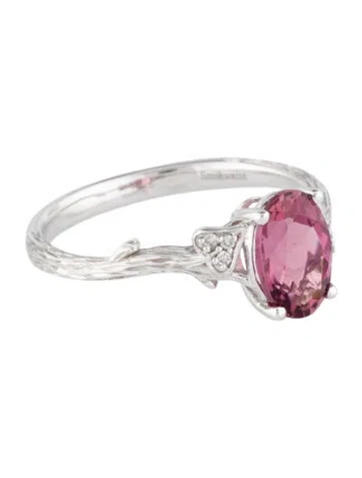 Pre-owned Ring 14k 1.48ctw Tourmaline & Diamond Cocktail  In Multi