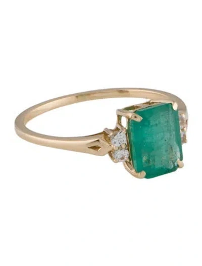 Pre-owned Ring 14k 1.50ct Emerald & Sapphire Cocktail  In Multi