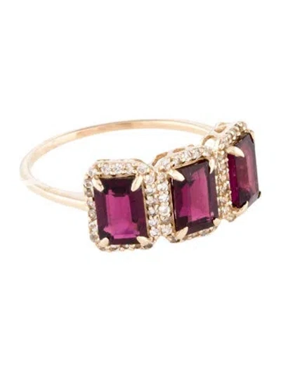 Pre-owned Ring 14k 1.50ct Tourmaline & Sapphire  In Multi