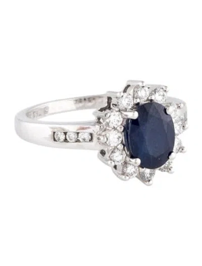 Pre-owned Ring 14k 1.51ct Sapphire & Diamond Cocktail  In Multi