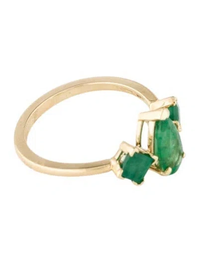Pre-owned Ring 14k 1.52ctw Emerald Cocktail  In Multi