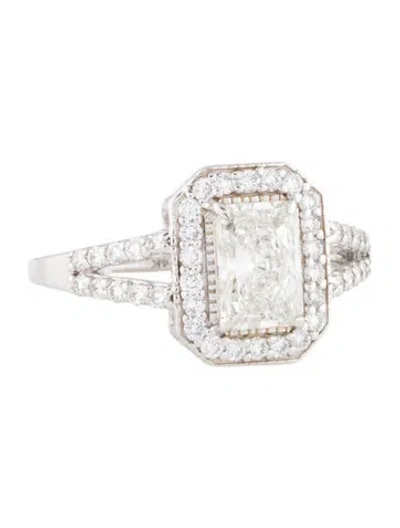 Pre-owned Ring 14k 1.52ctw Lab-grown Diamond Halo Cocktail In Multi