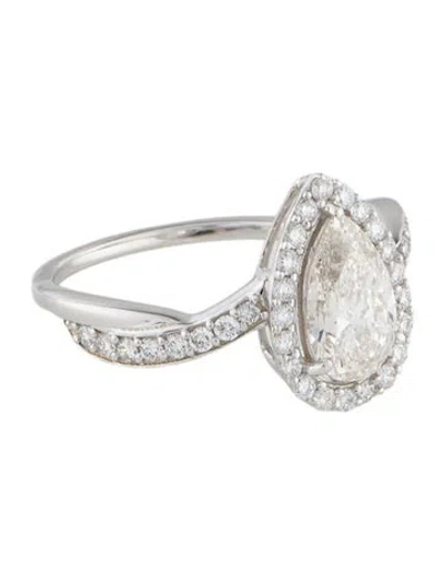 Pre-owned Ring 14k 1.52ctw Lab-grown Diamond Halo Cocktail  In Multi