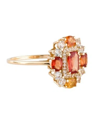 Pre-owned Ring 14k 1.53ctw Sapphire Cocktail  In Multi