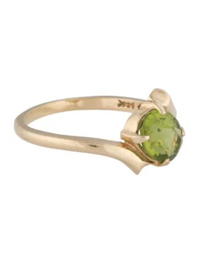 Pre-owned Ring 14k 1.54ct Peridot Cocktail  In Multi