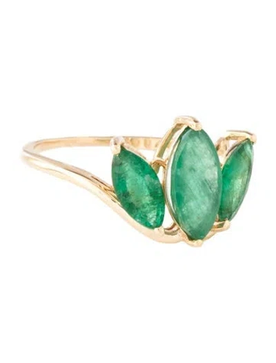 Pre-owned Ring 14k 1.54ctw Emerald Cocktail  In Multicolor