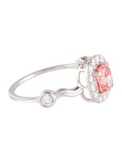 Pre-owned Ring 14k 1.54ctw Lab-grown Diamond Halo Set Cocktail In Multi