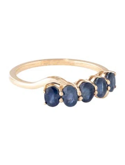 Pre-owned Ring 14k 1.55ctw Sapphire Cocktail  In Multicolor