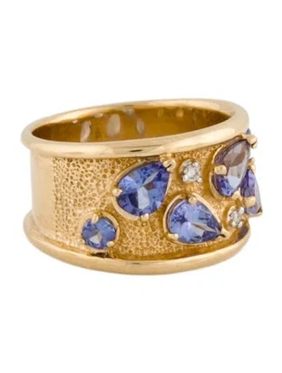 Pre-owned Ring 14k 1.55ctw Tanzanite & Diamond Cocktail  In Multi